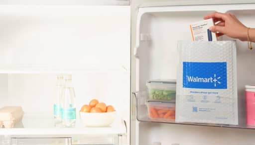 Refrigerated items in a kitchen setting.